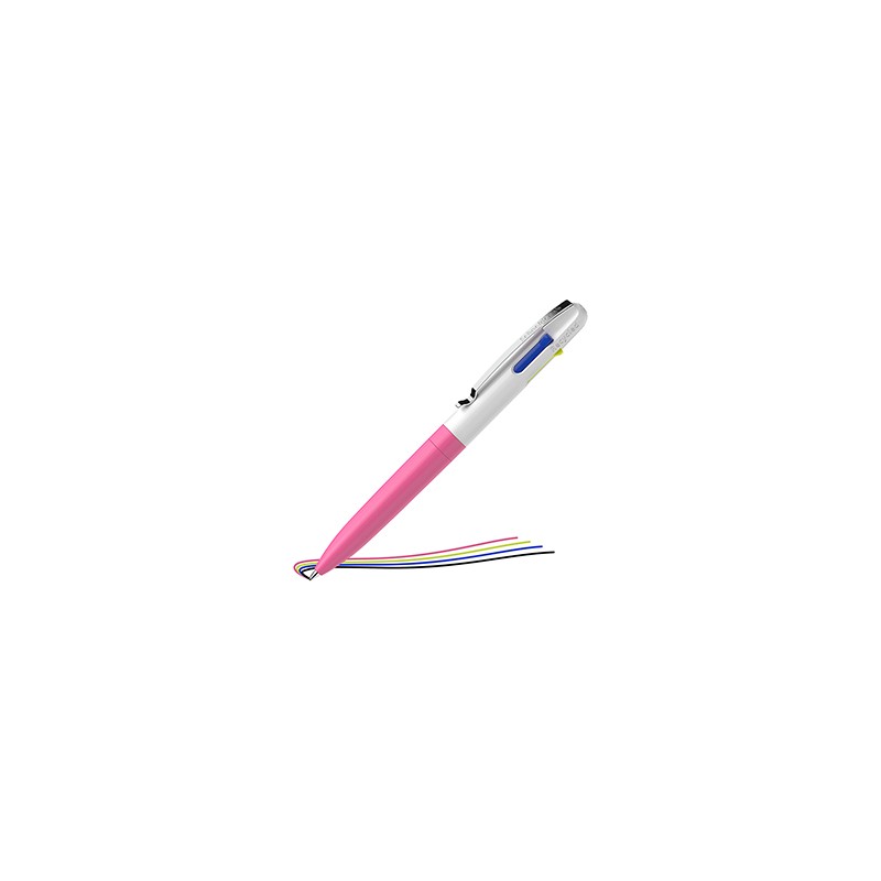 Penna a sfera Take 4 a quattro colori punta M fusto rosa fluo Schneider - Conf da 10 pz.