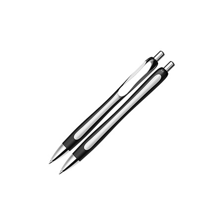Penna a sfera a scatto Slider Rave XB fusto nero/bianco Schneider