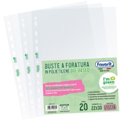 Conf 20 buste forate22X30 PE Im green Bio-Based liscio superior Favorit