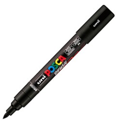 Marcatore Uni Posca PC5MBR punta brush 1.0 - 4.0mm nero Uni Mitsubishi
