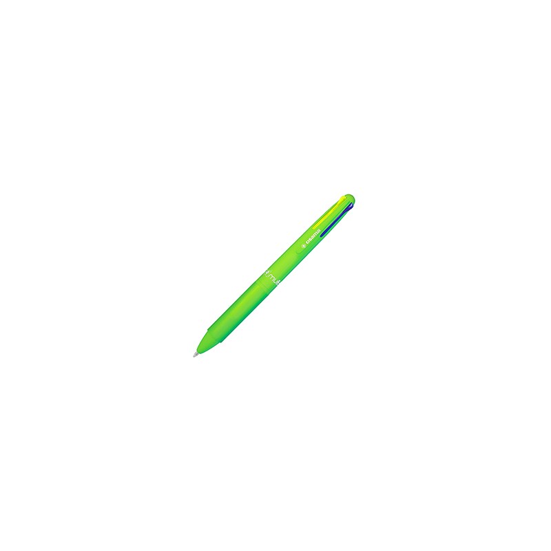 Penna sfera 4 colori 4 Multi 1.0mm verde neon OSAMA - Conf da 12 pz.