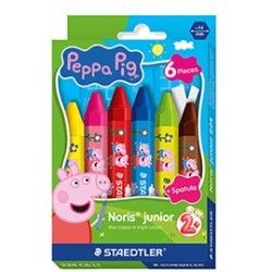 Astuccio 6pz pastello a cera jumbo Noris Junior Peppa Pig colori assortiti Stae