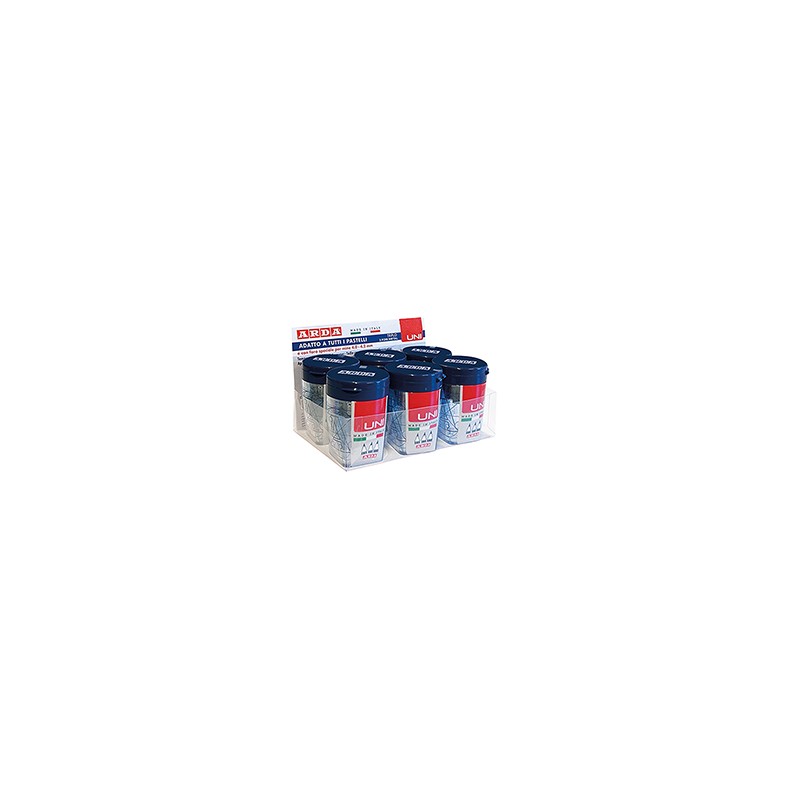 Temperamatite Triplo UNI 3 fori c/contenitore Arda - Conf da 6 pz.