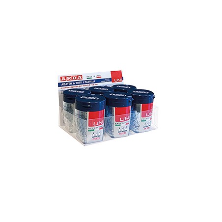 Temperamatite Triplo UNI 3 fori c/contenitore Arda - Conf da 6 pz.
