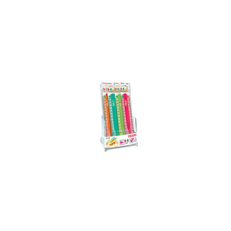 Expo 15pz righello Flexi 15cm colori assortiti Arda