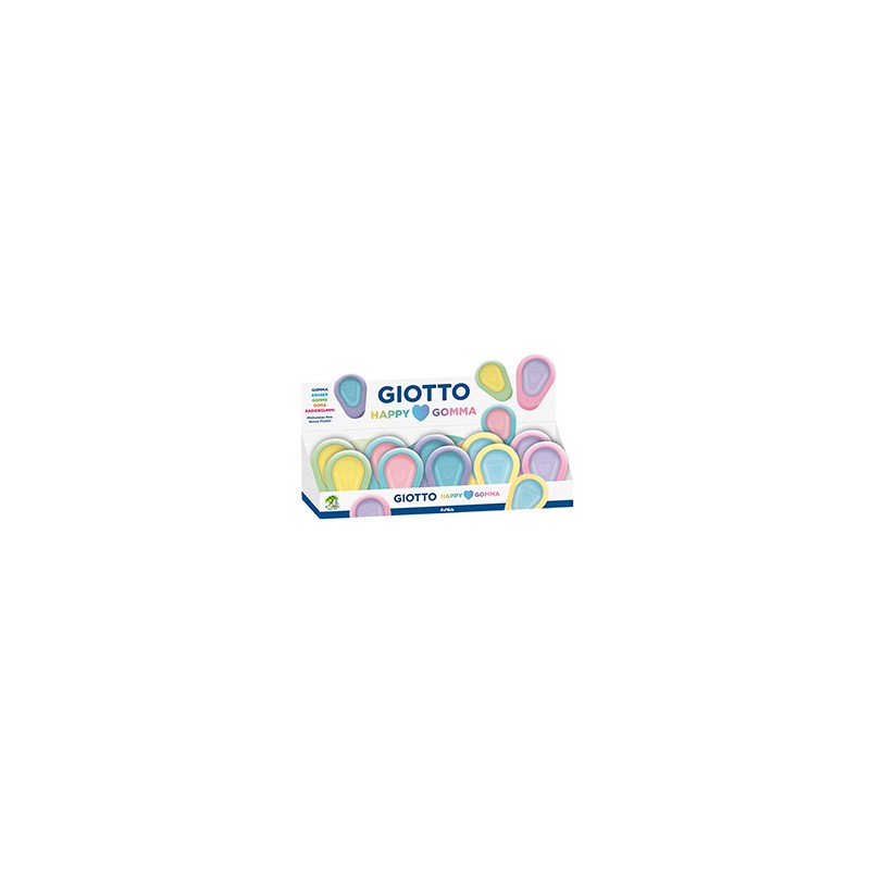 Happy Love gomma colori pastello assortiti Giotto - Conf da 30 pz.