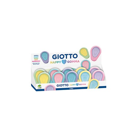 Happy Love gomma colori pastello assortiti Giotto - Conf da 30 pz.