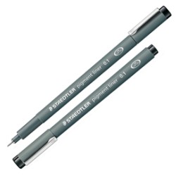 Pennarello Pigment Liner 308 nero 0,1mm Staedtler - Conf da 10 pz.