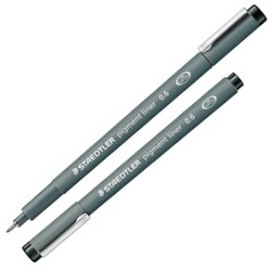 Pennarello Pigment Liner 308 nero 0,6mm Staedtler - Conf da 10 pz.