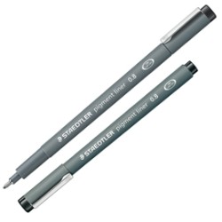 Pennarello Pigment Liner 308 nero 0,8mm Staedtler - Conf da 10 pz.