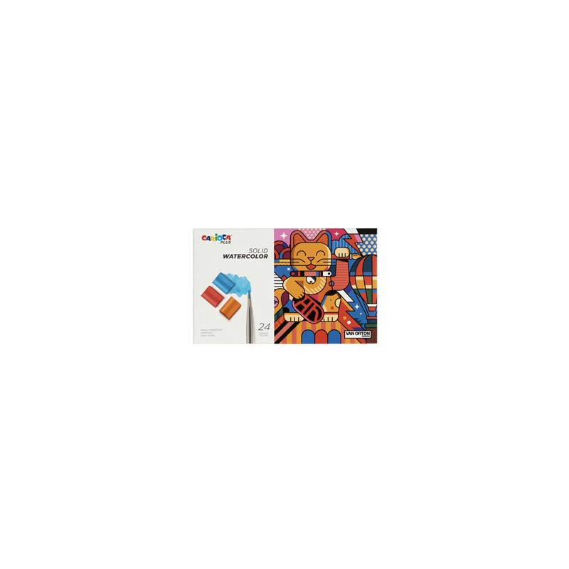 Astuccio 24 pastiglie acquerelli colori assortiti Carioca Plus